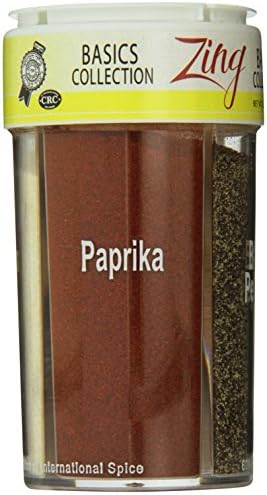 Zing Spices Ground Black Pepper, Garlic Powder, Paprika Powder, Onion Powder - Four in One Spice Set - Standard Spices , Basic Home Spice Kit - 3.5oz