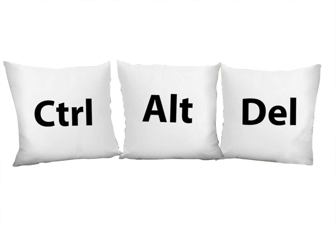 Khakee Ctrl Alt Delete Theme Printed Cushion Cover 12x12 Inches