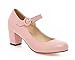 Aisun Women's Comfy Round Toe Chunky Mid Heels Pumps Shoes With Ankle Strap