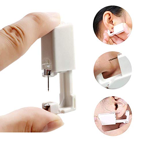 Jconly Ear Piercing Gun Kit - 20Pcs/Box Ear Piercing Gun with Alcohol Pad Disposable No Pain Safe Sterile for Nose Studs Cartilage Tragus Helix Piercing Gun Piercer Tool Machine Kit Piercing Kit - Thumbnail 2