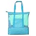 VWELL Mesh Beach Bag Insulated Picnic Cooler Beach Tote Bag for Women with Zipper Top