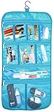 Premium Hanging Toiletry Travel Bag - Cosmetic, Jewelry, Toiletry & Accessory Storage Organizer Bag, Large Size, Various Compartments (Aquamarine)
