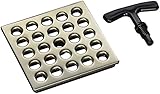 Ebbe E4404 Square Shower Drain Grate, Brushed Nickel