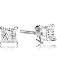 IGI Certified Platinum Princess Diamond Stud Earrings (1/4 - 2 cttw, G-H Color, VS2 Clarity)