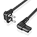 TNP 2 Prong Power Cord NEMA 1-15P to IEC320 C7 Right Angle Power Cable Replacement for PS5 & PS4, Power Cord for Xbox Series S/X, Xbox One S/X, Printers, LG, Samsung, TCL, Apple TV, 10ft, Black