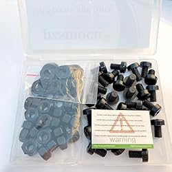 Pzsmocn 90 Pieces/30 Sets M8*12 mm Plastic Black