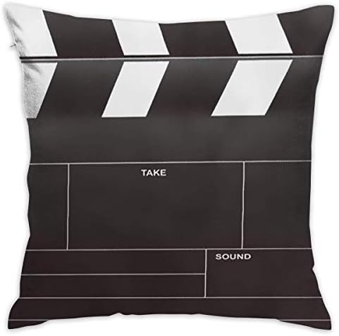 saletopk Clapper Board Decorative Throw Pillow Square 18 X 18 Inches for Living Room Couch Sofa Bed Decor