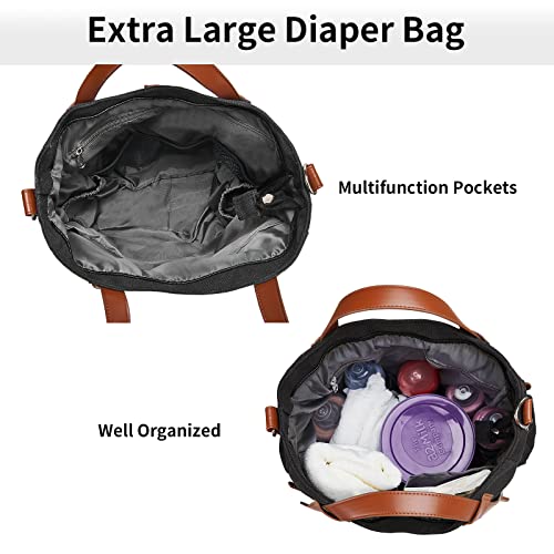 Pripher Convertible Backpack, Extra Large Canvas Tote Bag Tote Diaper