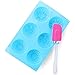 ScivoKaval 6 Cavity Silicone Flower Soap Mold Muffin Cupcake Baking Pan, Rose Sunflower Shapes, with Silicon Scraper Spatula (Random Color) as Bonus