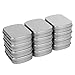 Aybloom Metal Hinged Lid Tin Containers - 12 Pack Metal Tin Box Mini Portable Box Containers Small Storage Kit for Drawing Pin Nail Art Bead Earring and Jewelry Craft Organizing (12 Pack, Silver)