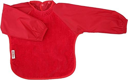 Silly Billyz Toweling Long Sleeve Bib, Red, Small