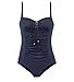 Upopby Women's Vintage Lace up One Piece Swimsuits Monikini Tummy Control Swimwear