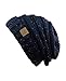 NYFASHION101 Oversized Baggy Slouchy Thick Winter Beanie Hat, Confetti Navy