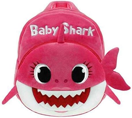 Baby Shark Backpack for Toddlers Kids Children cute girl cartoon Preschool Bag - Soft plush - Pink