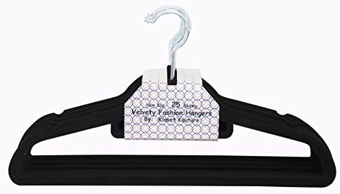 Velvety Fashion Hanger (25, Black), Skinny Hangers, Velvet Hangers, Black Hangers, Hangers, Closet Hangers, Nonslip Hangers, Fashion Hangers, Bedroom Hangers, Suit Hangers, Dress Hangers, Pant Hangers