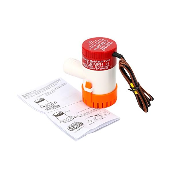 Amarine-made-1100gph-12v-Boat-Marine-Plumbing-Electric-Bilge-Pumps-1100gph-12v-3AMP-5AMP-Fuse-29MM-ID-Hose