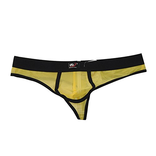 Zacoo Men Sheer Mesh Brief Size S Color Yellow