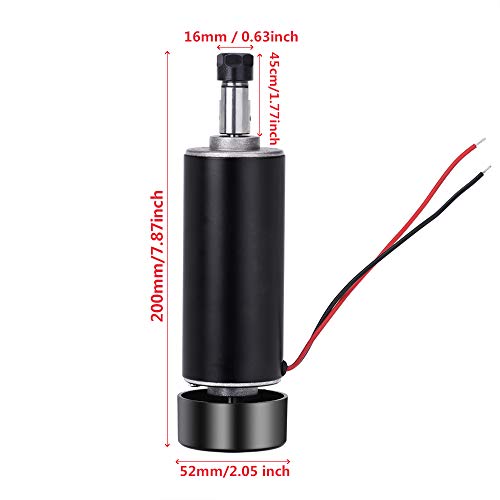 500W Spindle Motor, Cooled CNC Spindle Milling Motor 0.5KW 52MM ER11 cnc Spindle Motor DIY DC 100V For PCB Milling Machine