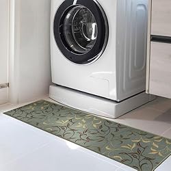 Machine Washable Leaves Design Non-Slip Rubberback