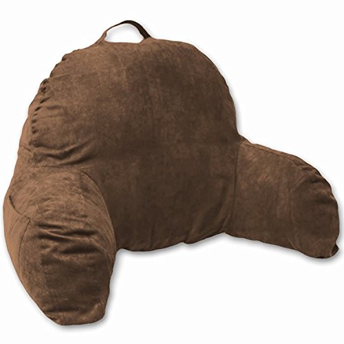 D&M Bedding Microsuede Bedrest Pillow - Brown