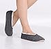 Pembrook Ladies Cable Knit Slippers – Gray - Medium (7-8) – Ballet Style with Non-Skid Sole - Faux Shearling Lining and Suede Sole - Great Plush Slip On House Slippers for adults, women, girls