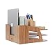 MobileVision Bamboo Paper Tray Office Organizer for Files, Documents, Letter Sorter, Envelopes and Magazine Holder (File & Paper Organizer)
