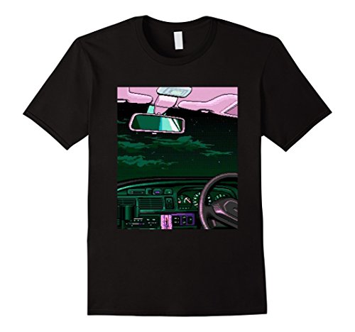 Mens vaporwave aesthetics t-shirt 80s neon night drivin…