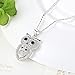 GOXO Mother and Child Cubic Zirconia Owl Bird Pendant Necklace Sterling Silver Owl Necklace For Women Mother 18