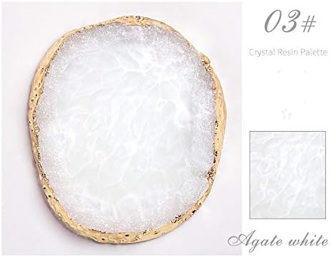 Gshy Resin Imitation Agate Slice Palette Nail Art Resin Jewellery Display Stands Jewellery Coasters (White)