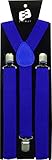 Enimay Great Quality Unisex Suspenders Royal Blue