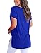 Womens Tshirts Vneck Plain T Shirts Short Sleeve Loose Tops Basic Tees Royal Blue 2XL