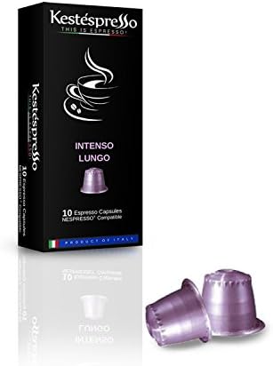 Nespresso Compatible Espresso Coffee Capsules 60 Pods Single Blend INTENSO LUNGO 6 Pack Product of Italy for Original Line Machines