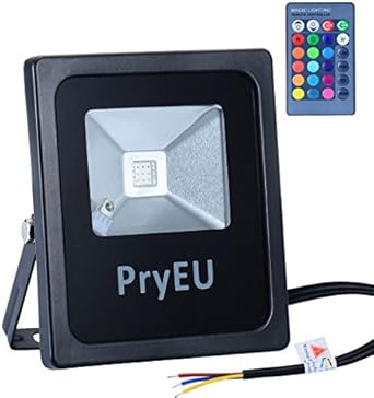 PryEU Foco proyector LED RGB 10W, cambio de 16 colores y 4 efectos ...