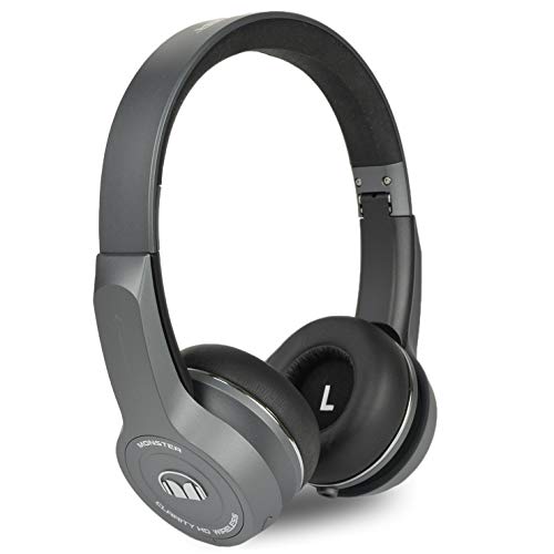 Monster Clarityhd Bluetooth Wireless Foldable On Ear Headphones W/Touch Controls – Gray