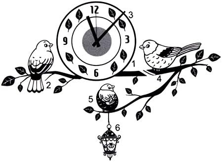ThanaphatShop Black Bird Branch DIY Wall Clock PVC Sticker Home Living Office Room Art Decor Wall Stickers