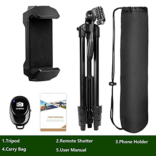 Phone & Tablet Tripod Stand, 57 inch Extendable Aluminum Travel Tripod