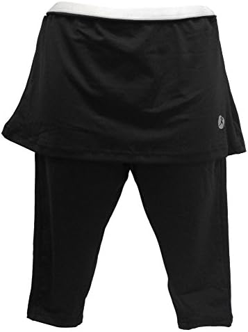 Skirt with legging attached (SKORT) (Medium,Black/White)