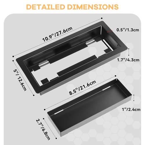 SOLRIX 20PCS Floor Registers 4x10,Black Flush Floor Vents Heavy Duty Steel Floor Registers Walkable Floor Register Vent Unadjustable Vent Covers for Home Floor Office Safety-Focused Families