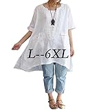 Womens Plus Size Tshirt Tops Solid White Short Sleeved Blouse Wide Hem