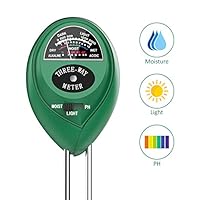 Dr.meter S30 Soil Moisture Meter, Soil PH Moisture Sunlight 3 in 1 Soil Test Kits for Garden, Lawn Plants Indoors & Outdoors