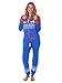 Tipsy Elves Ugly Christmas Sweater Party - Reindeer First Date Blue & Red Adult Jumpsuit
