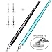 EVOLVA FUTURE TECHNOLOGY Newly Released Elegant Stylus Pen with Extra Long Expectancy Infinite Renewable Capacitive Spring Disc for IPad, iPhone and All Touch Screen Devices (2 Pack - Black + Blue)