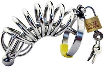 PLL Stainless Steel Chastity Apparatus for Men with Catheter Chastity Device Privacy Convenience (Size : XL 52mm)