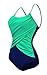 Zando Womens Vintage Frilly One Piece Swimsuit Tummy Control Swimwear Swimsuits Color Splicing Plus Size Bathing Suits Apple Green 5XL (US 18-20)
