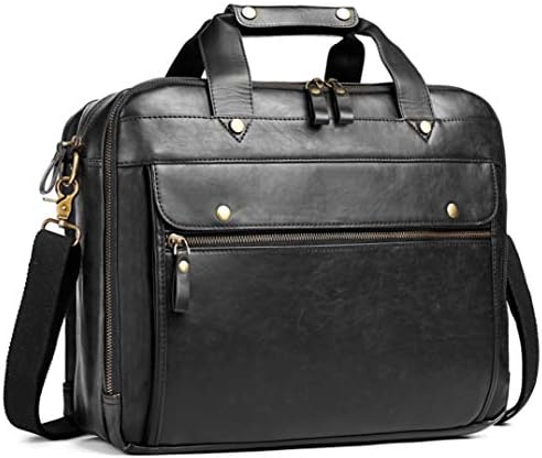 Leather Briefcase for Men Laptop Bag 15.6 Inch Large Waterproof Retro Business Travel Messenger Bag,Perfect Gifts For Husband/Christmas Gifts for Men (Black) 1 Leather Briefcase for Men Laptop Bag 15.6 Inch Large Waterproof Retro Business Travel Messenger Bag,Perfect Gifts For Husband/Christmas Gifts for Men (Black)