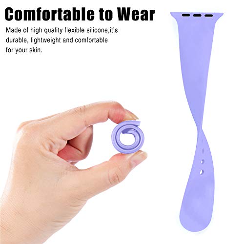 DaQin Compatible with Apple Watch Band 40mm 38mm, Sport Silicone Replacement Bands for iWatch Series 4 Series 3/2/1, Lilac, S/M