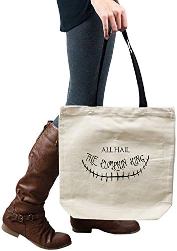All Hail The Pumpkin King Stiches Smile Tote Handbag Shoulder Bag Purse