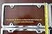 License Plate Frame 4 Holes, Polished Stainless Steel, Mirror Finish - Not Chrome Plated, Slim with Bonus Large 76 pc Stainless License Plate Screws Kit, Christensen and Nielsen