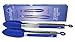 Premium Stainless Steel Silicone Kitchen Tongs 2 Piece Set - 12 inch Barbecue (BBQ) Tongs and 9 inch Salad Tongs - Blue