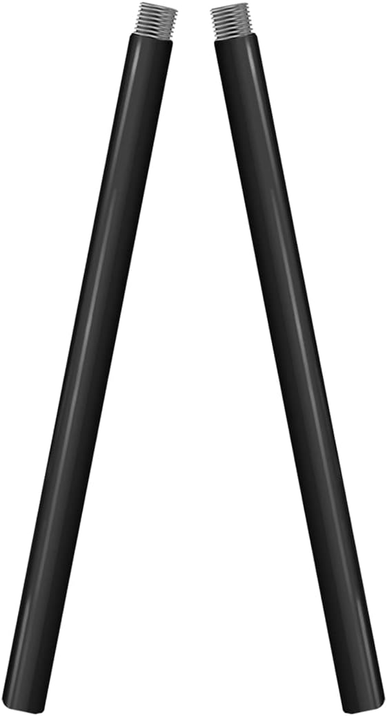 Outdoor Shepherd's Hooks - Eazielife Adjustable Extending Poles for Outdoor Shepherd Hook, Flexible Extension Pipes for Outside, 16 Inch Shiny Black (2 Packs)